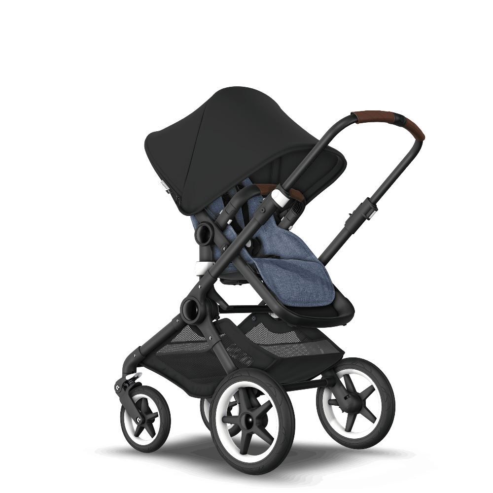 Bugaboo Fox Complete Stroller - BLACK/BLUE MELANGE/BLACK