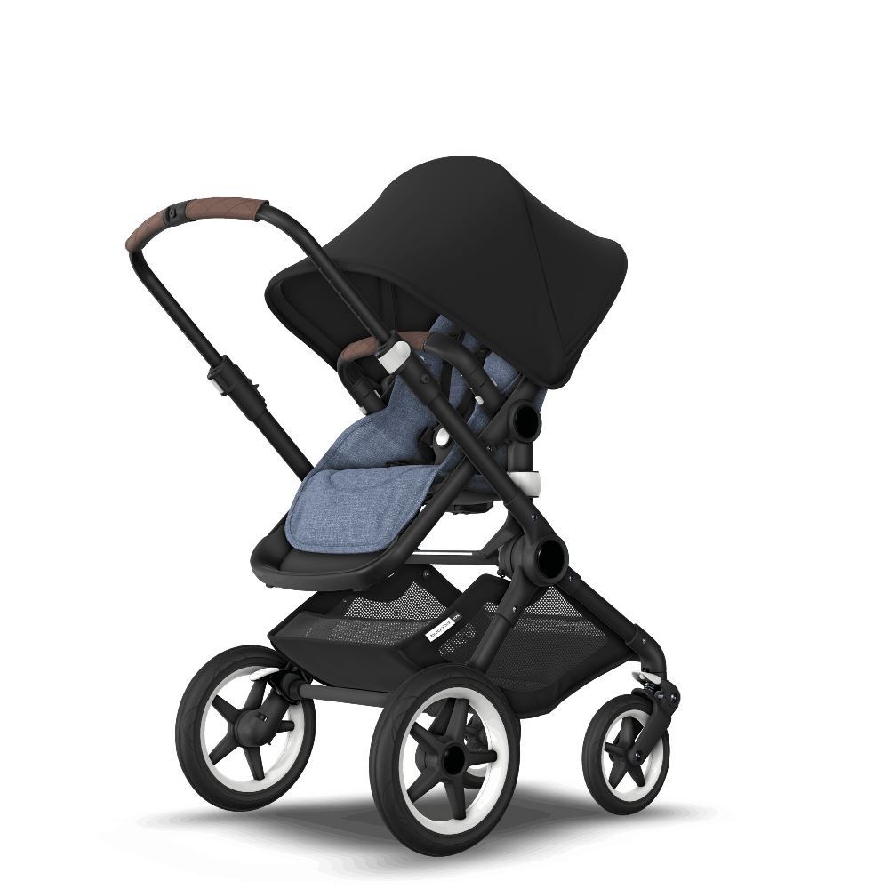 Bugaboo Fox Complete Stroller - BLACK/BLUE MELANGE/BLACK