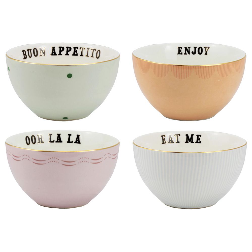 Yvonne Ellen - Slogan Cereal Bowls - Set of 4