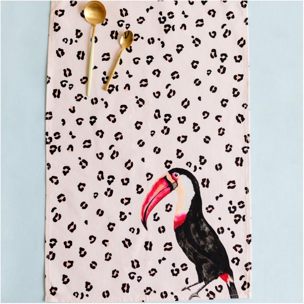 Yvonne Ellen - Toucan Tea Towel - Pink