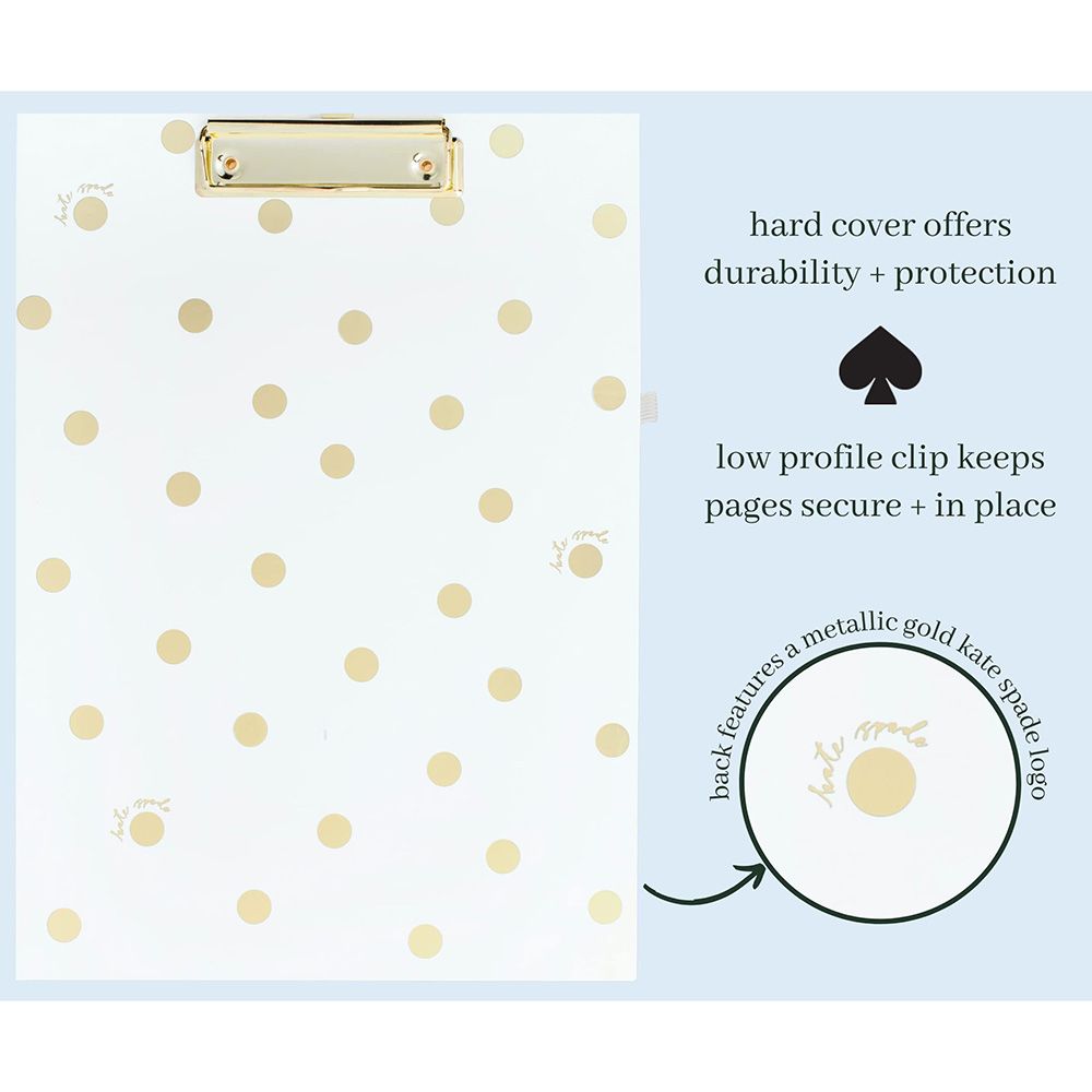 Kate Spade - Clipboard Folio - Gold Dot W/ Script