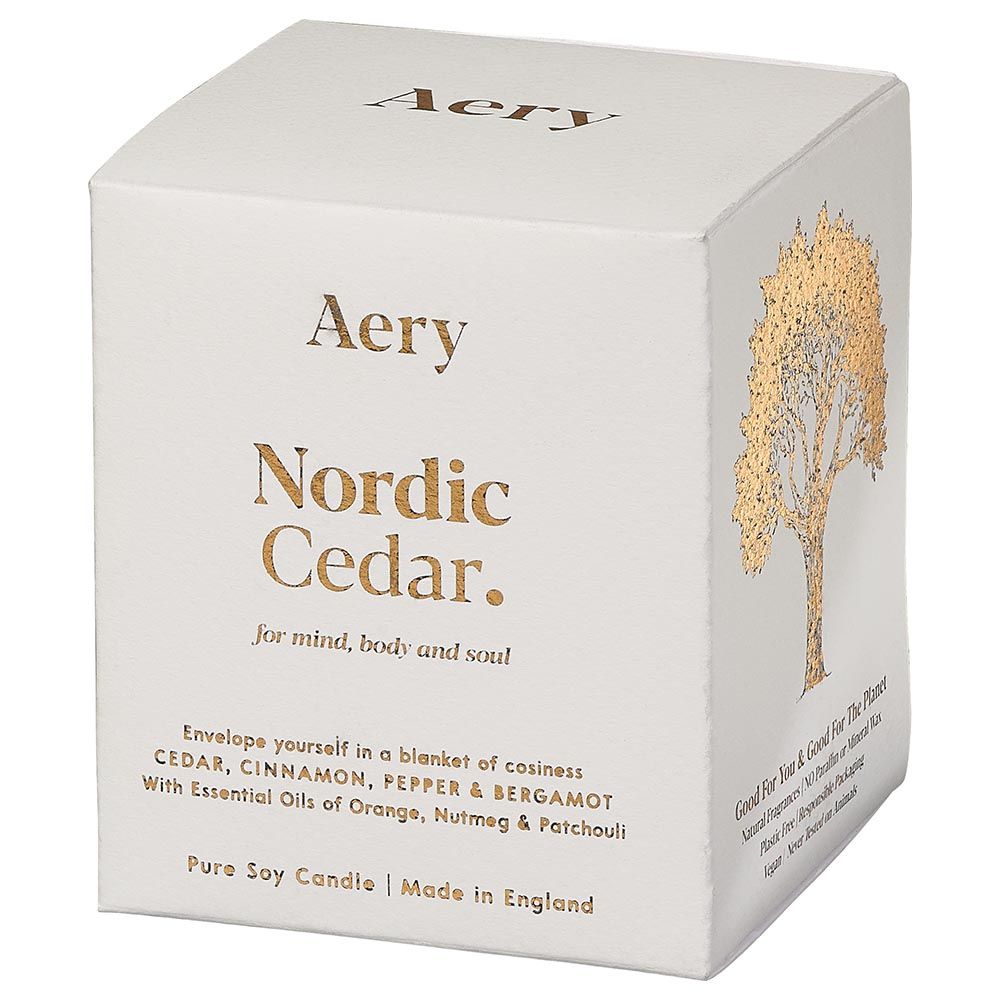 Aery - Nordic Cedar Candle - White 