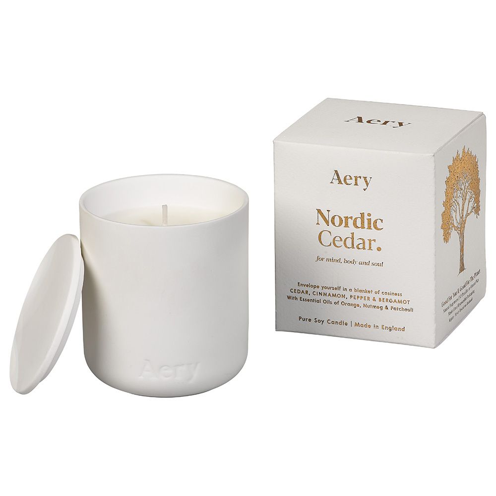 Aery - Nordic Cedar Candle - White 