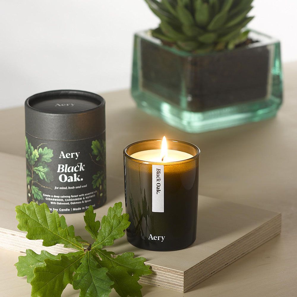 Aery - Black Oak Candle 200g - Black