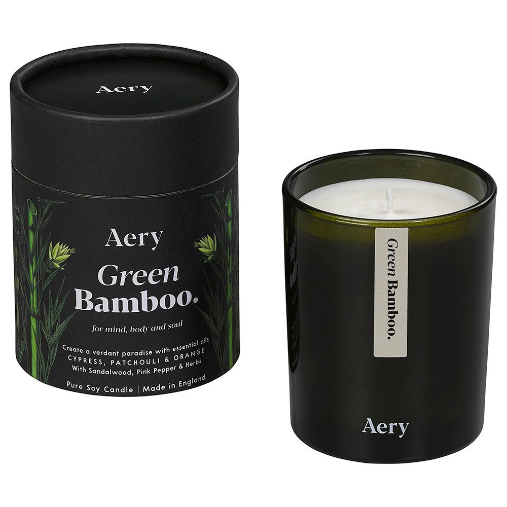 Aery - Green Bamboo Candle 200g - Black