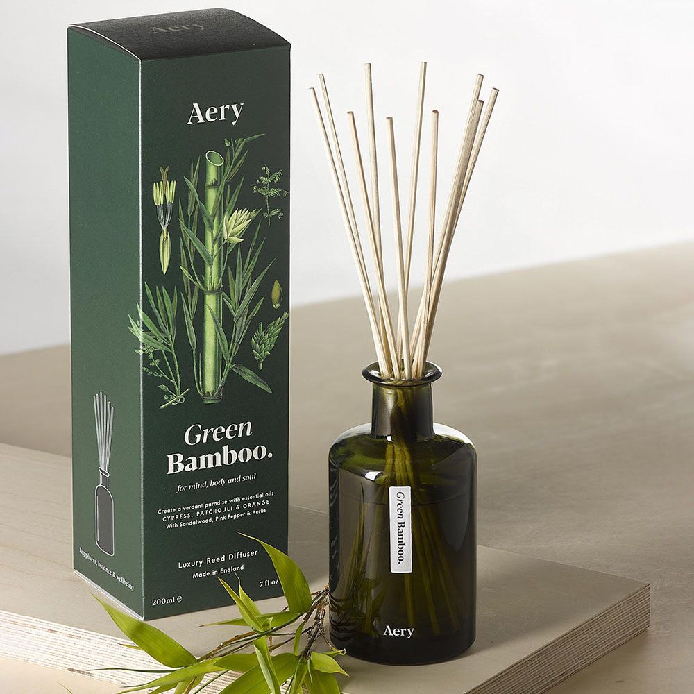 Aery - Green Bamboo Diffuser 200ml - Black