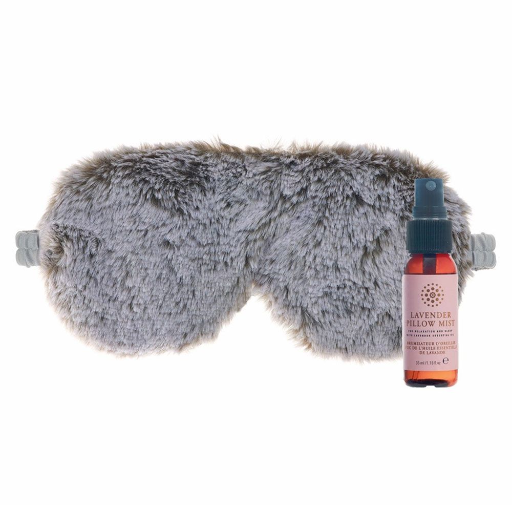 Aroma Home - Fur Eye Mask And Pillow Mist Set - Grey