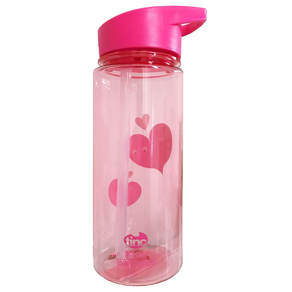 Tinc - Mallo Flip Straw Water Bottle - 550ml - Pink