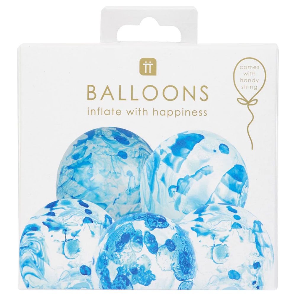 Talking Tables - Marble Balloons Blue - 30cm - Pack Of 5