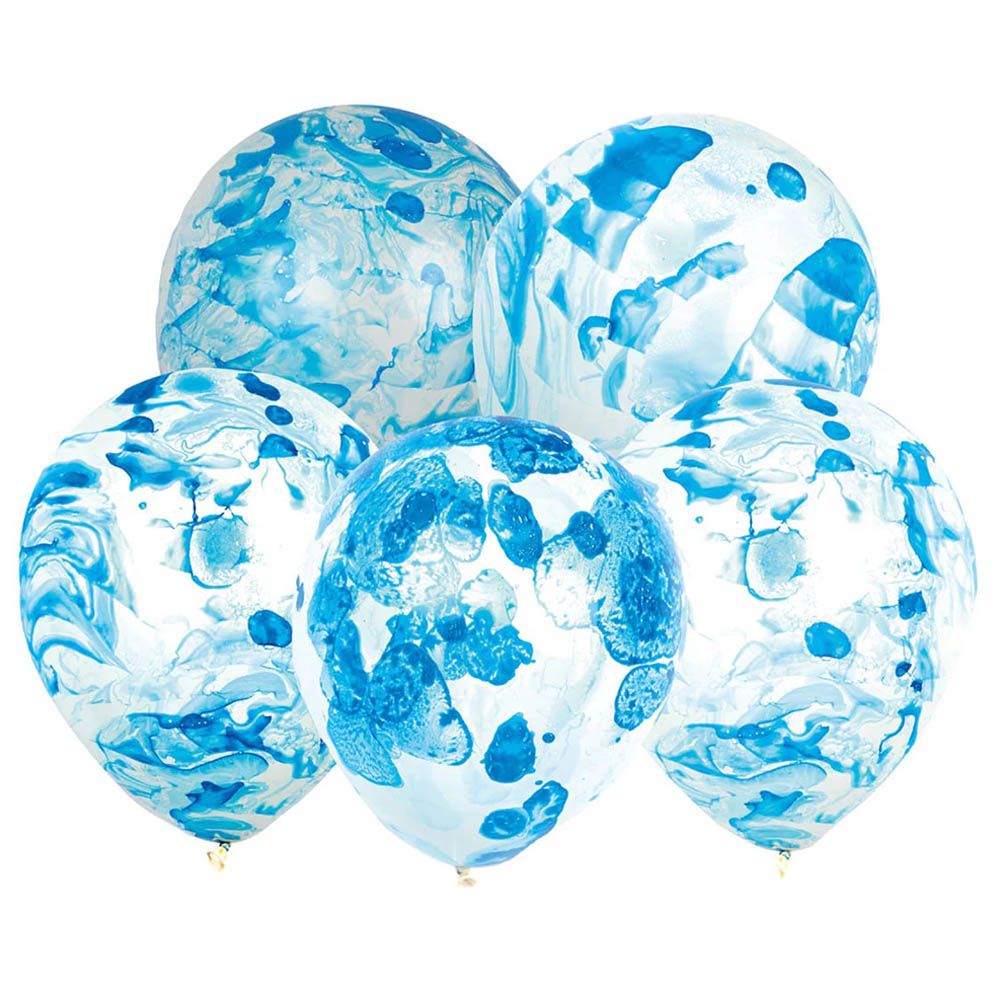 Talking Tables - Marble Balloons Blue - 30cm - Pack Of 5