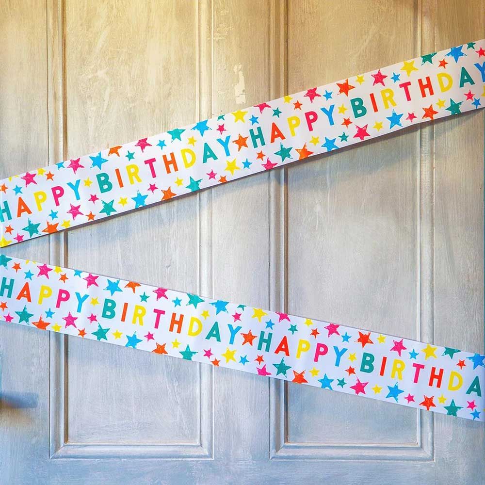 Talking Tables - Birthday Brights Star Paper Banner - 1M - 2pcs