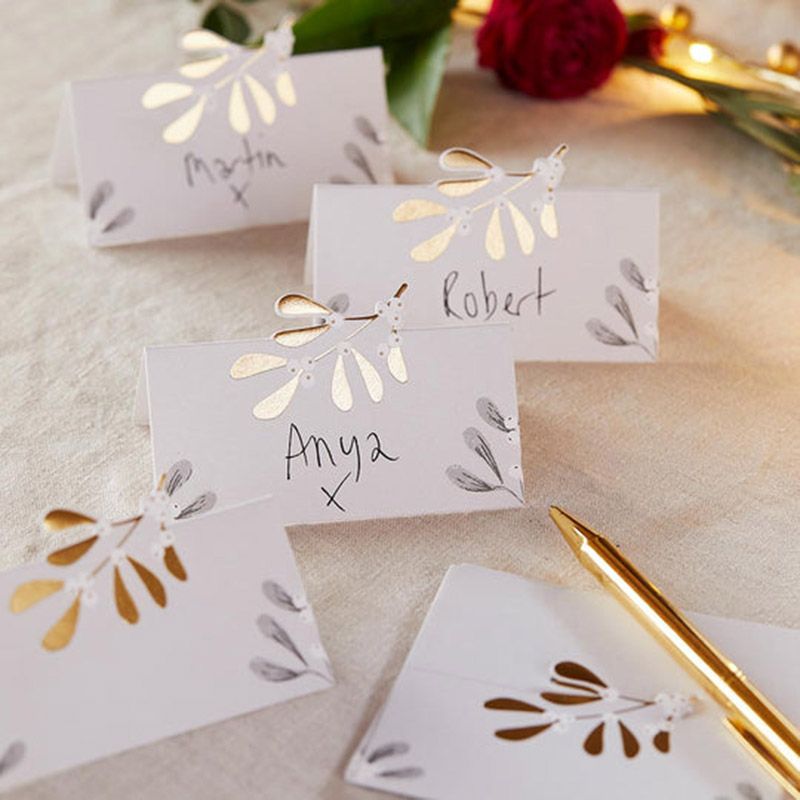 Talking Tables - Botanical Mistletoe Placecards - 12pcs