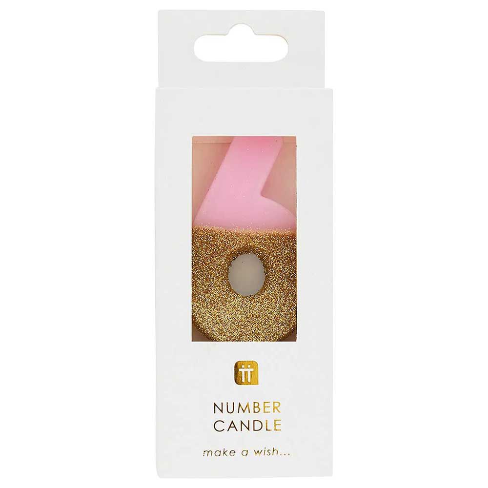 Talking Tables - We Heart Birthdays Glitter Number Candle 6 - Pink