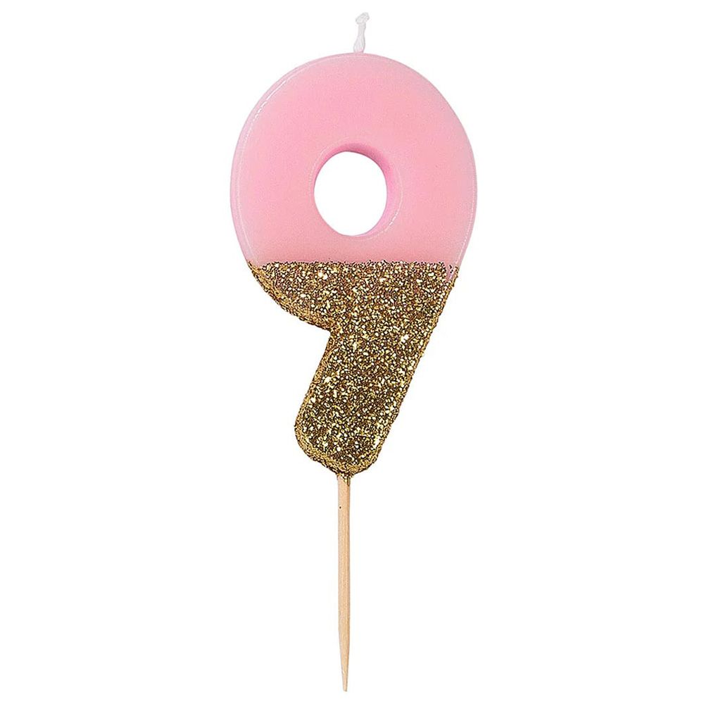 Talking Tables - We Heart Birthdays Glitter Number Candle 9 - Pink