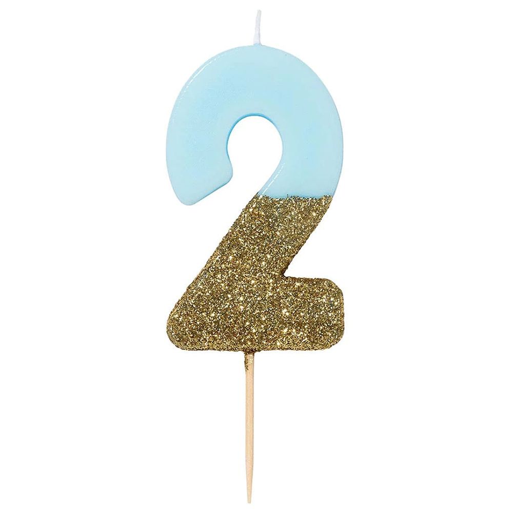 Talking Tables - We Heart Birthdays Glitter Number Candle 2 - Blue