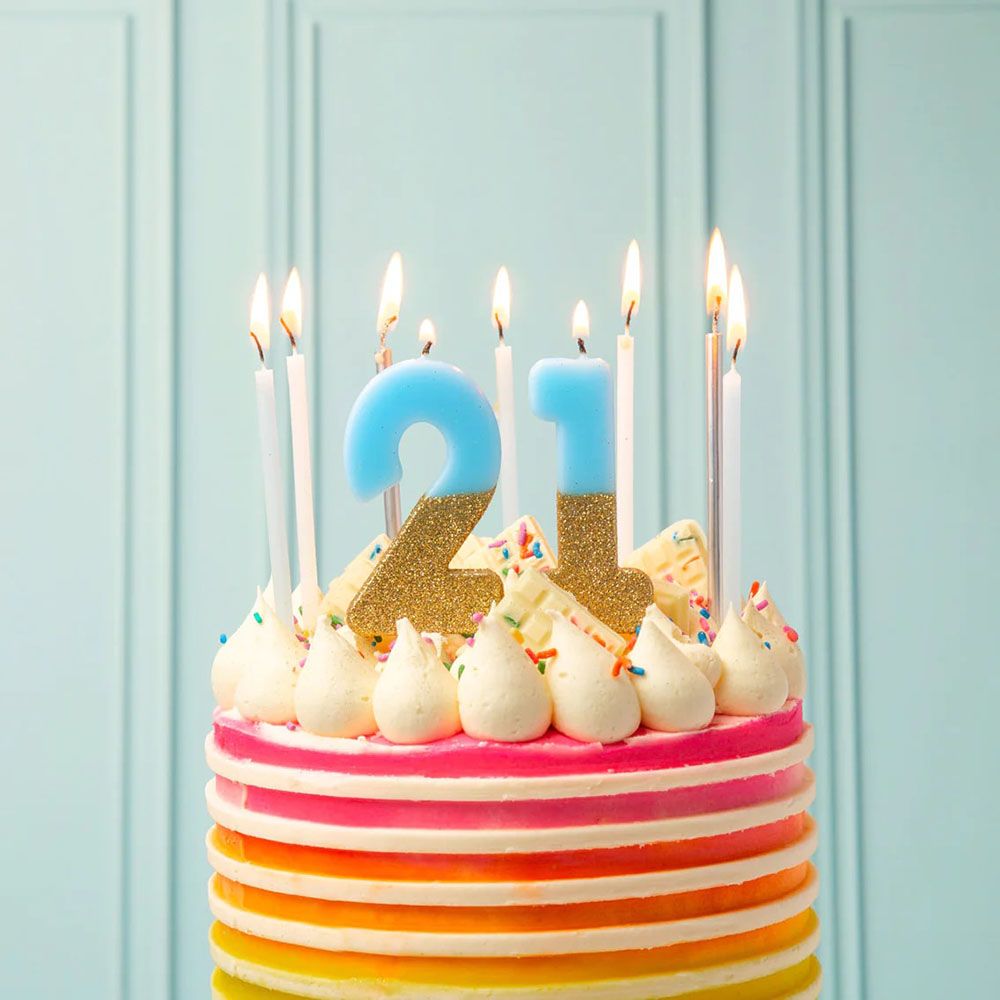 Talking Tables - We Heart Birthdays Glitter Number Candle 2 - Blue