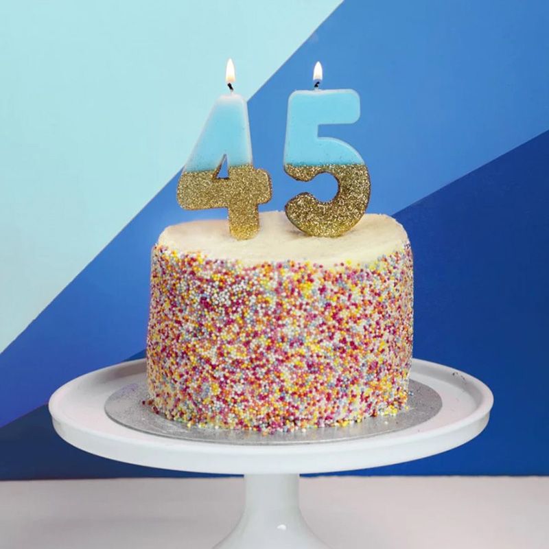 Talking Tables - We Heart Birthdays Glitter Number Candle 4 - Blue