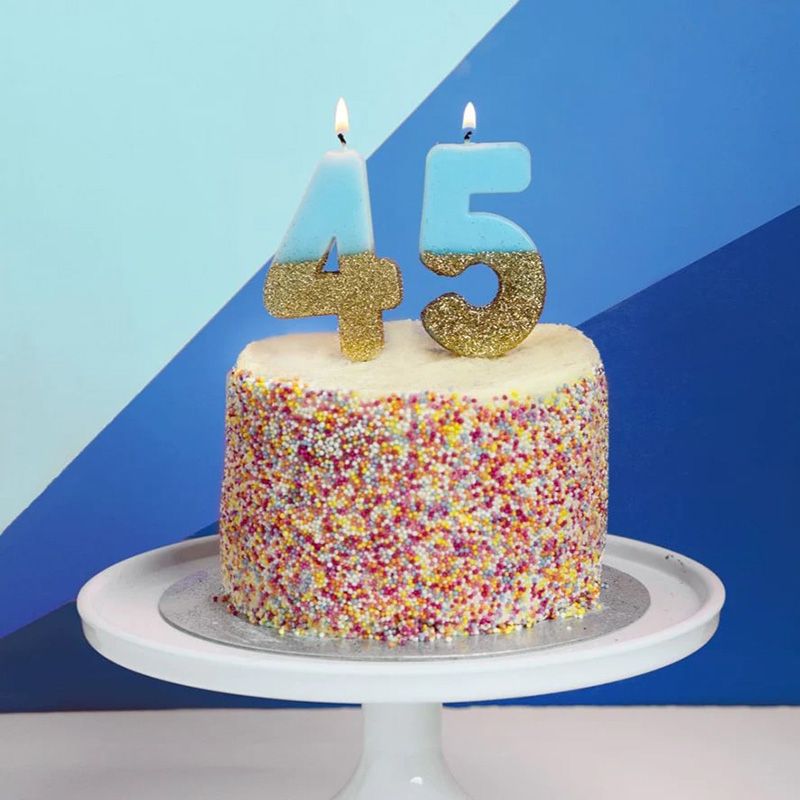 Talking Tables - We Heart Birthdays Glitter Number Candle 5 - Blue