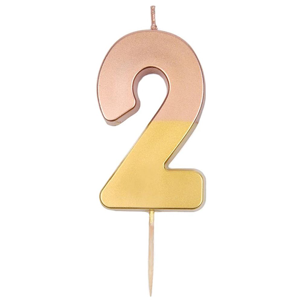 Talking Tables - Dipped Number Candle - 2 - Rose Gold