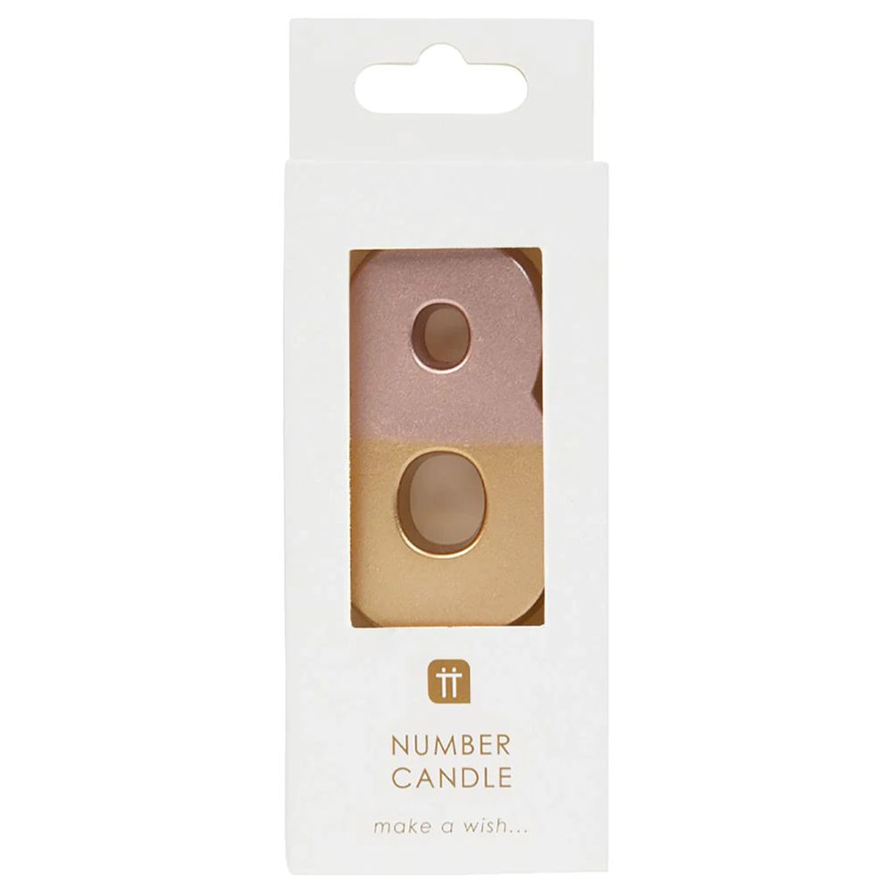 Talking Tables - Dipped Number Candle - 8 - Rose Gold