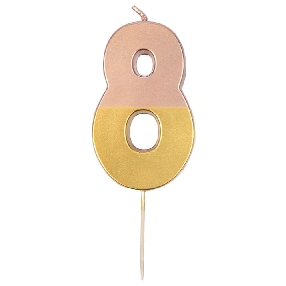 Talking Tables - Dipped Number Candle - 8 - Rose Gold