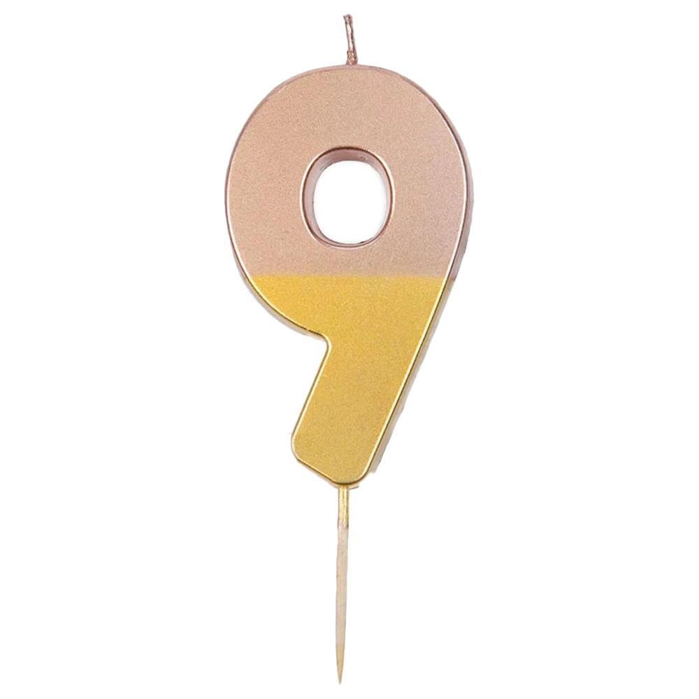 Talking Tables - Dipped Number Candle - 9 - Rose Gold