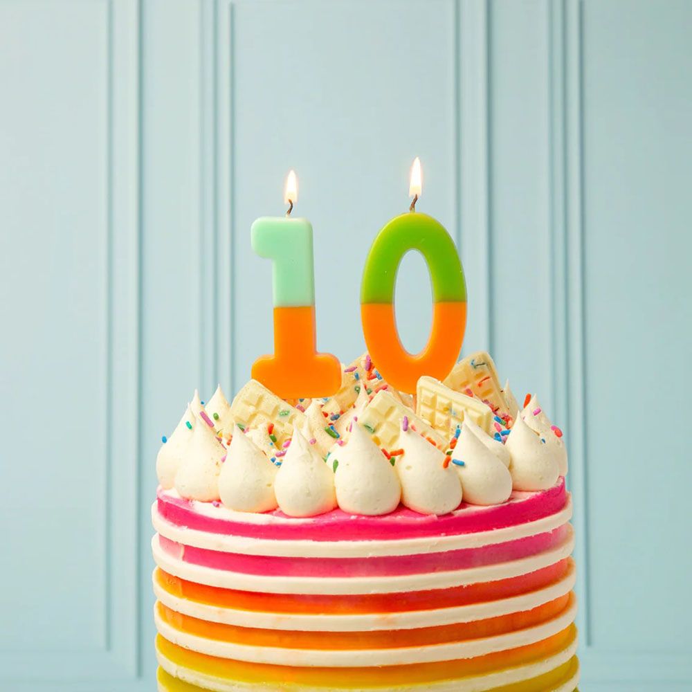 Talking Tables - We Heart Birthdays Candle - 0 - Orange