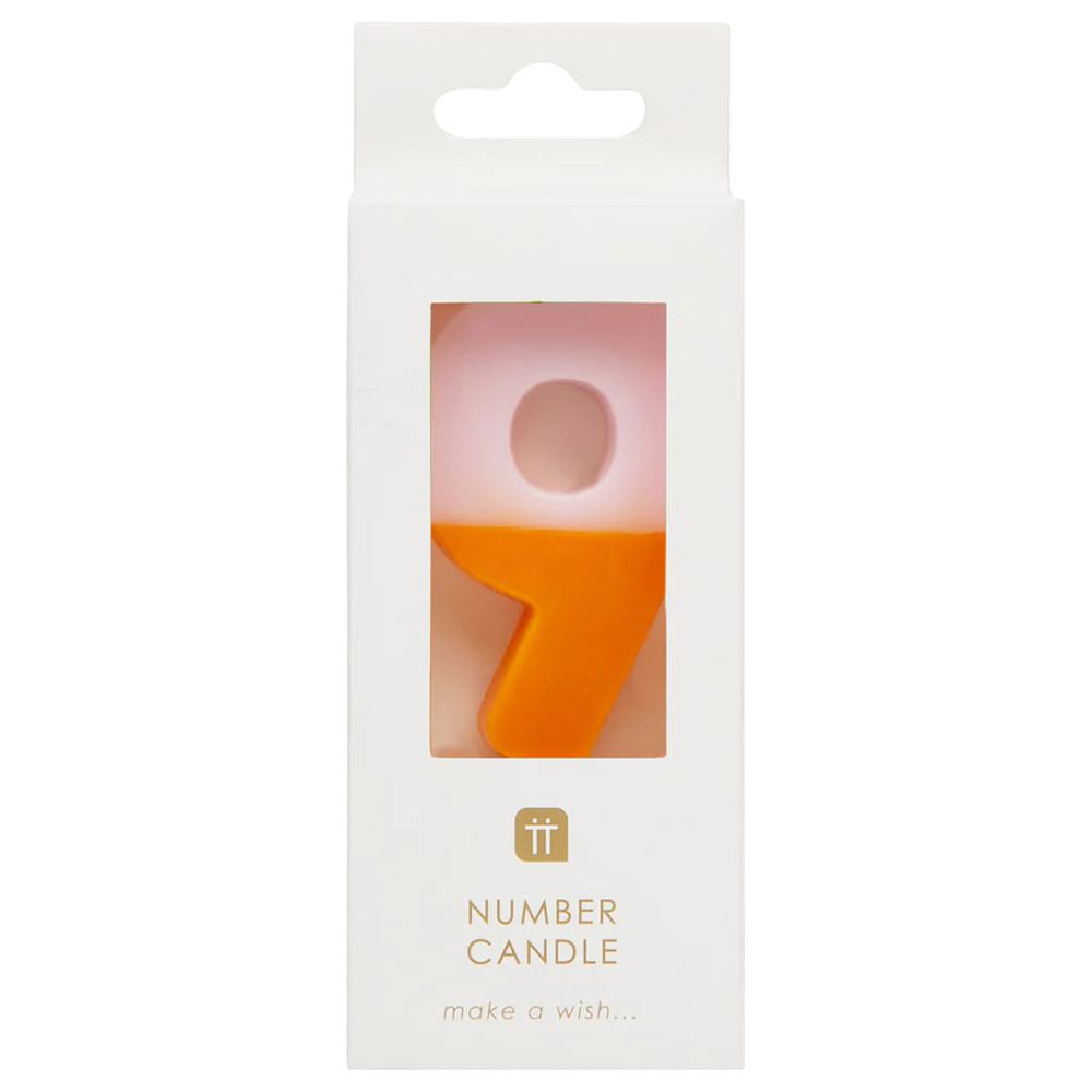 Talking Tables - We Heart Birthdays Candle - 9 - Orange