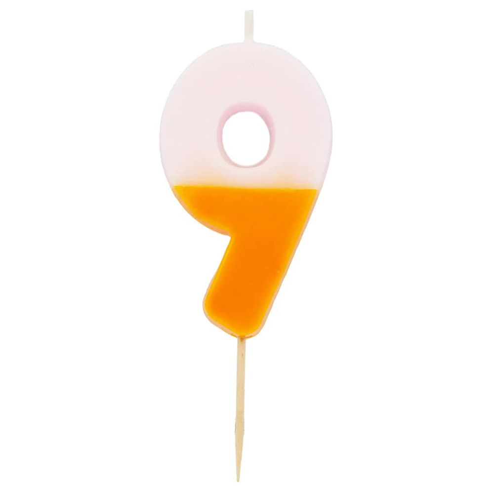 Talking Tables - We Heart Birthdays Candle - 9 - Orange