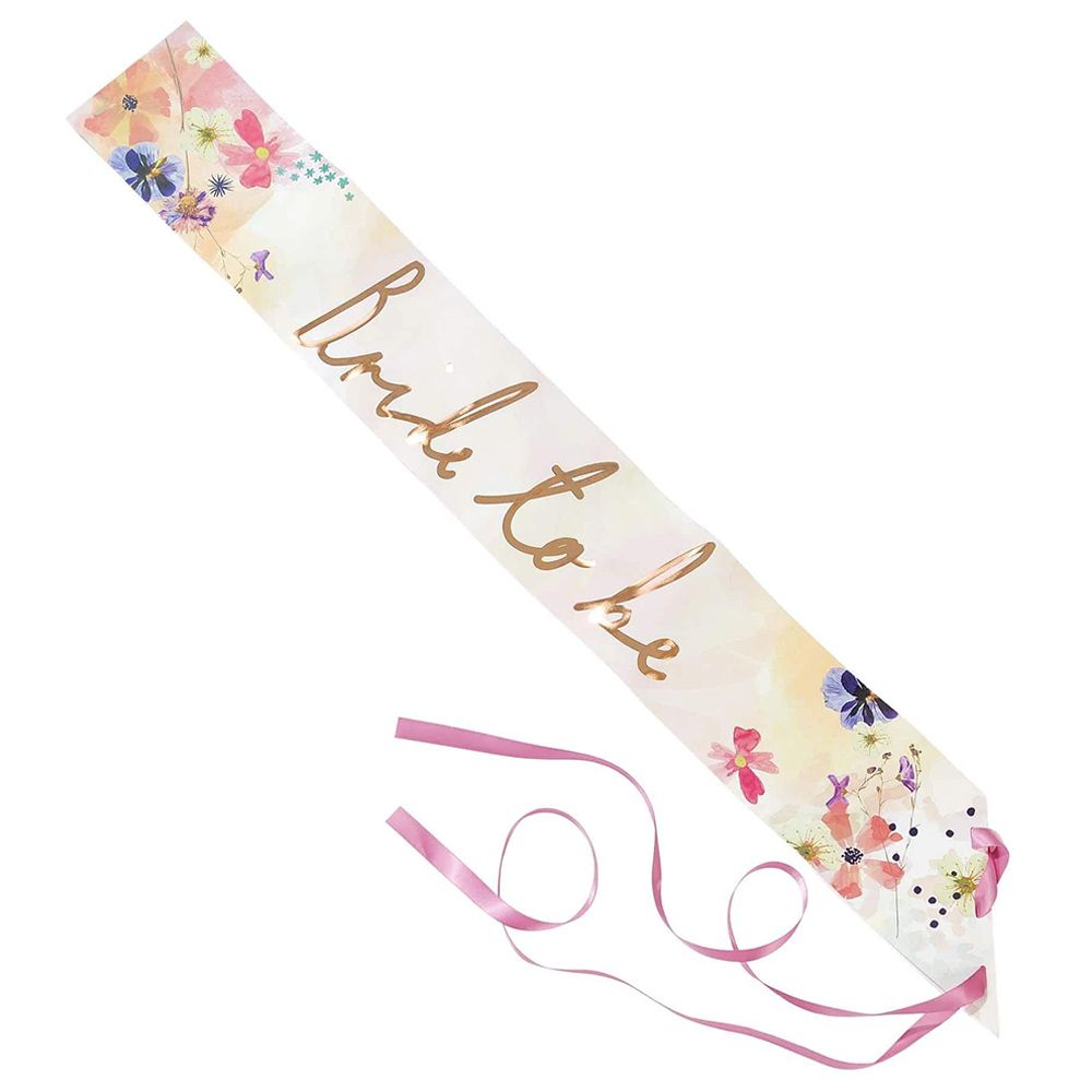 Talking Tables - Blossom Girls Bride To Be Sash w/ Ribbon Ties