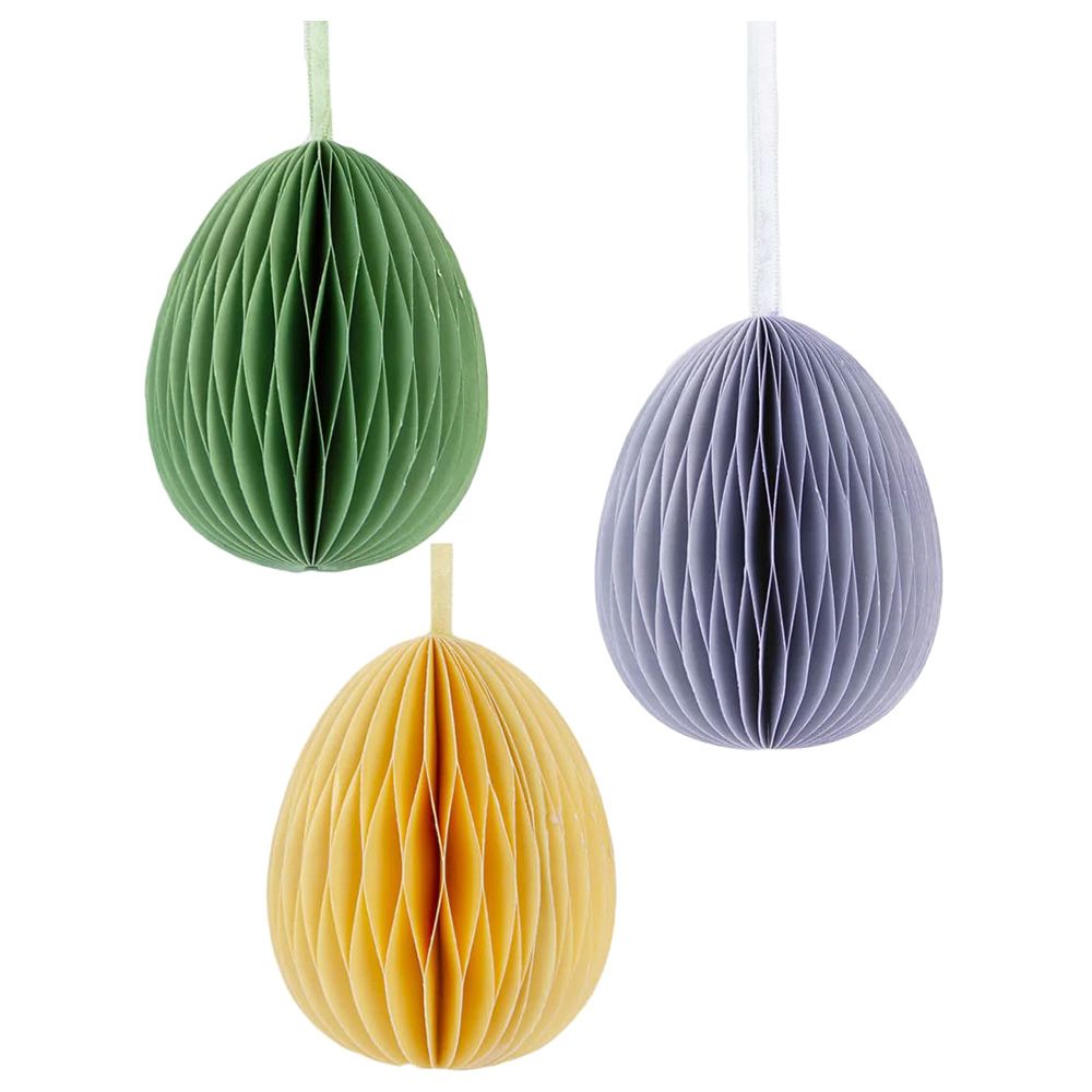 Talking Tables - Spring Bunny Hanging Honeycomb Egg Decs - 3pc - 10cm 