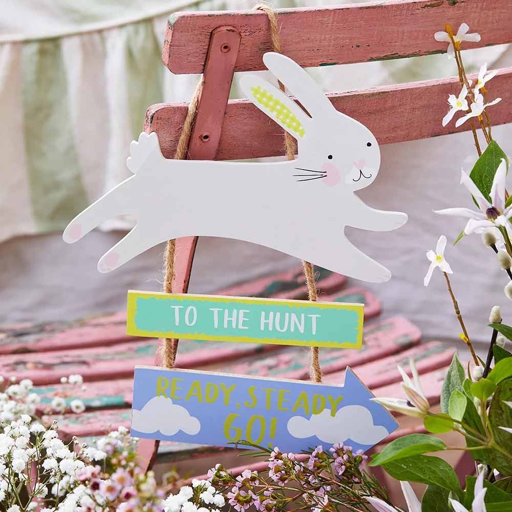 Talking Tables - Spring Bunny Wooden Hunt Sign 