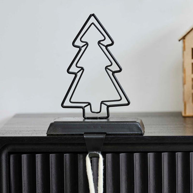 Ginger Ray - Metal Tree Shape Stocking Holder - Black