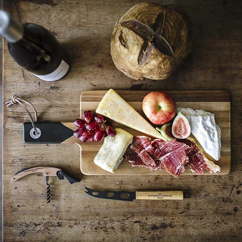 Gentlemen's Hardware - Cheese Board, Knife Set & Wine Opener