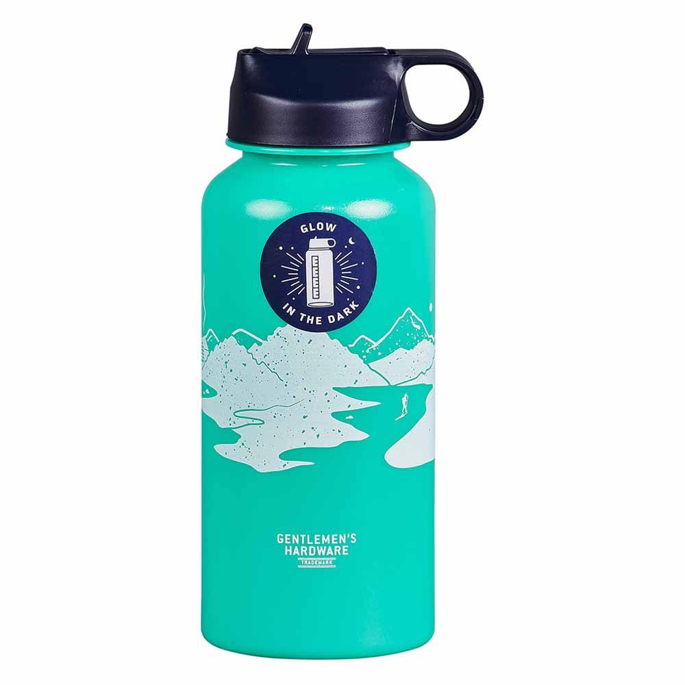 Gentlemen's Hardware - Glow In The Dark Water Bottle - 1L - Green