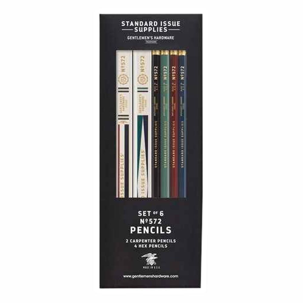 Gentlemen's Hardware - Carpenter & Hex Pencil - 6pc-Set