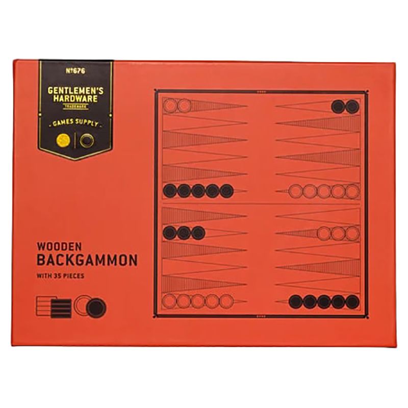 Gentlemen's Hardware - Acacia Wood Backgammon Set - Red