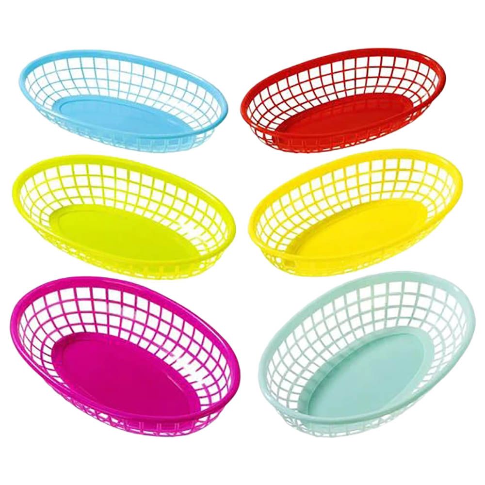 Talking Tables - Tropical Fiesta Plastic Food Baskets - 6pcs