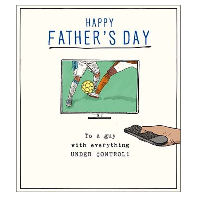 Etched - Football TV Everything Under Control Father's Day Card