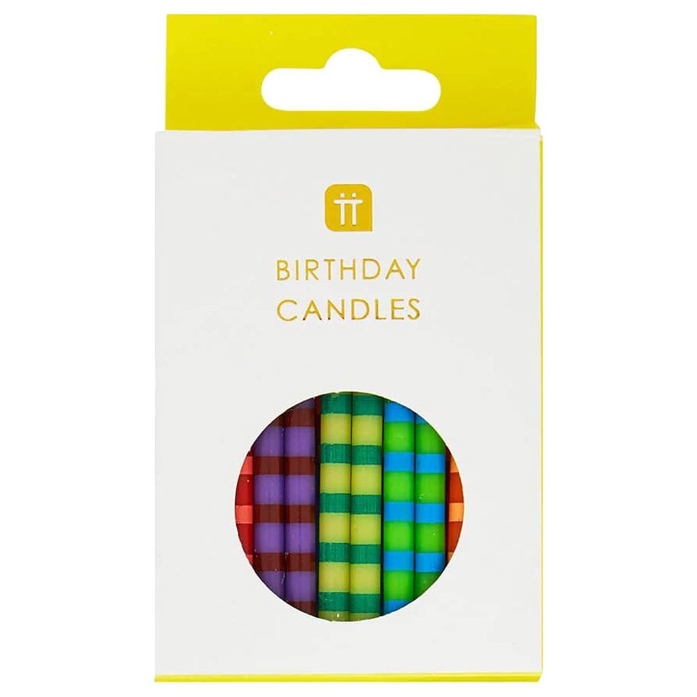 Talking Tables - Birthday Bash Striped Candles - 24pcs