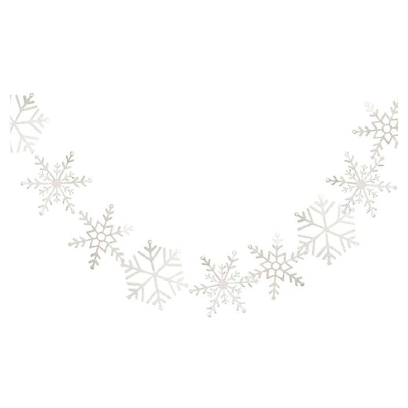 Ginger Ray - Glitter Snowflake Garland - White