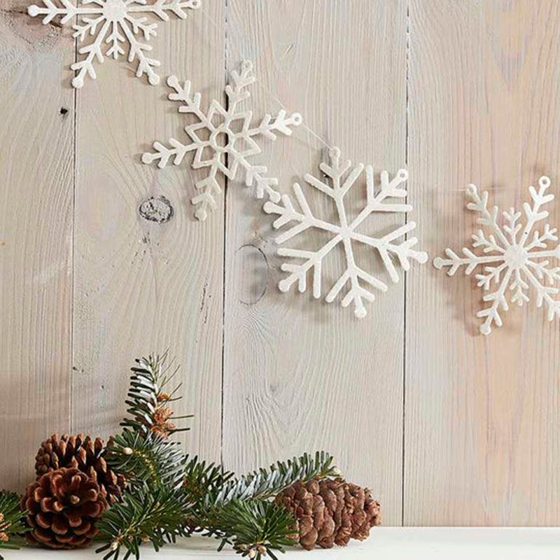 Ginger Ray - Glitter Snowflake Garland - White