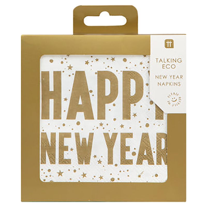 Talking Tables - Luxe Happy New Year Cocktail Napkin - 25cm - 16pcs