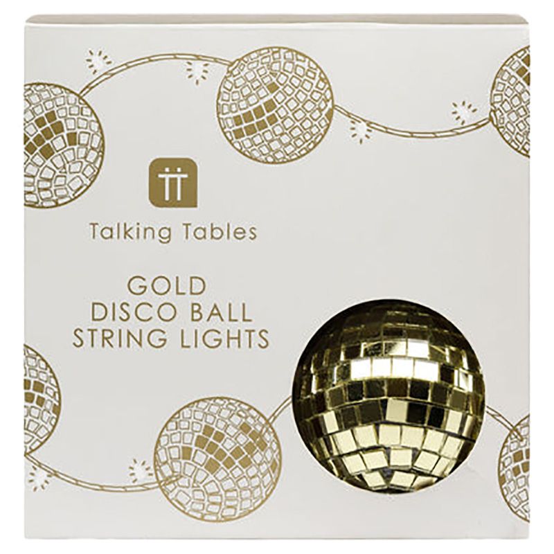 Talking Tables - Luxe Disco Ball String Lights - 1.6m - Gold