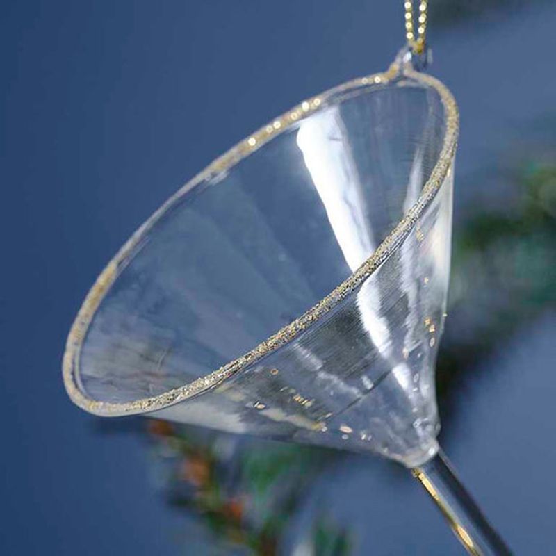 Ginger Ray - Novelty Martini Glass Christmas Tree Hanging Decoration - Clear