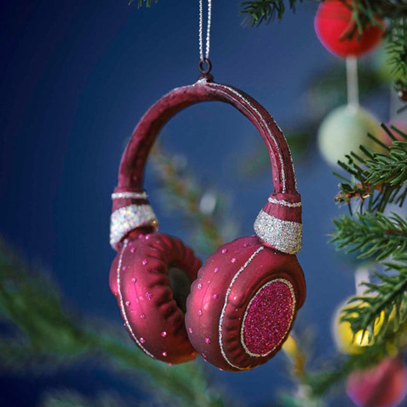 Ginger Ray - Novelty Headphone Christmas Tree Hanging Decoration - Red