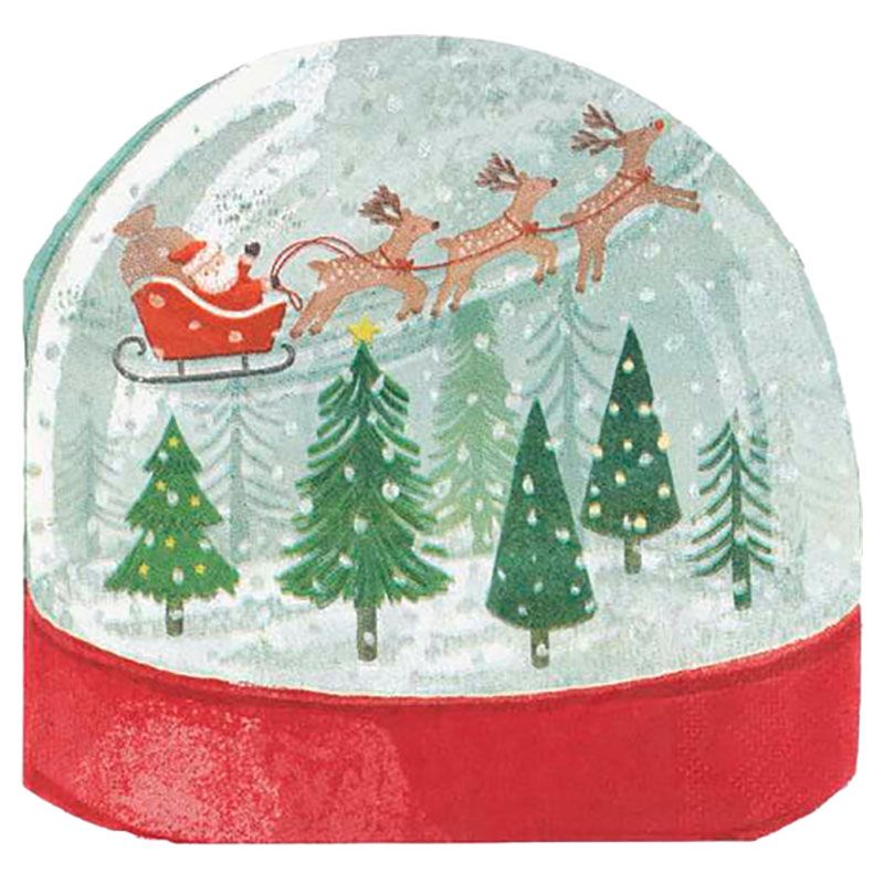 Ginger Ray - Snow Globe Shaped Paper Napkins - 16pcs