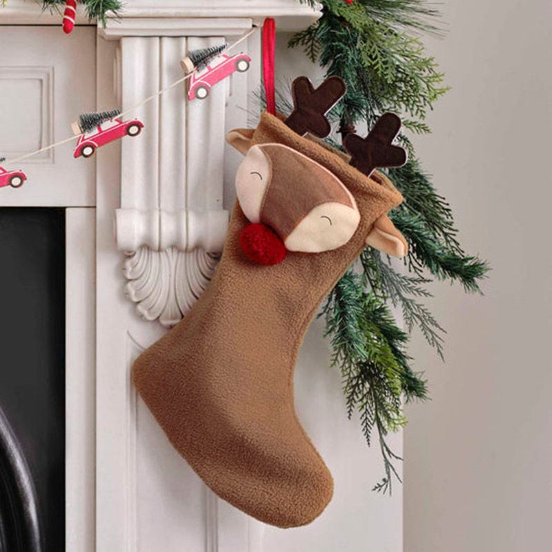 Ginger Ray - Reindeer Shaped Stocking - Brown