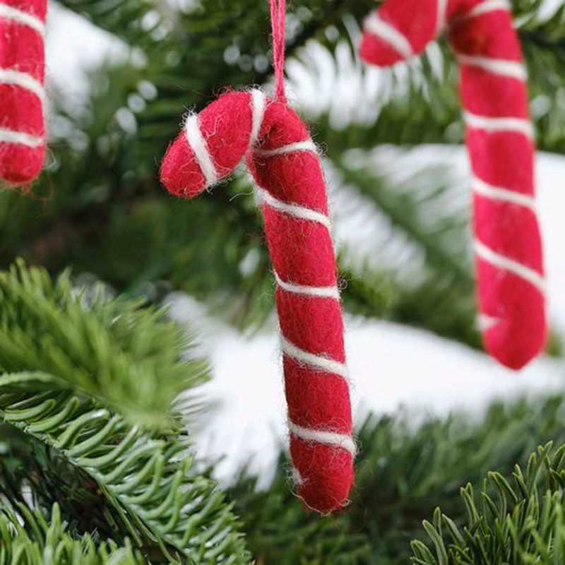 Ginger Ray - Candy Cane Christmas Tree Decorations - 3pcs - Red