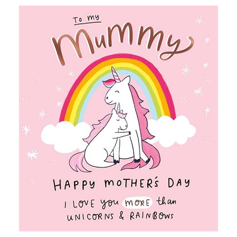 The Happy News - Unicorns On Rainbow Mummy Card